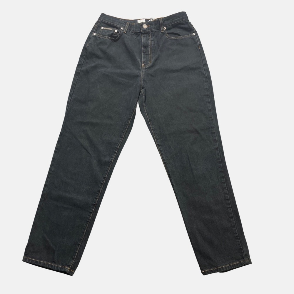 Calvin Klein Jeans Straight Leg Womens 14 Dark Wash Good High Rise Vintage 90s